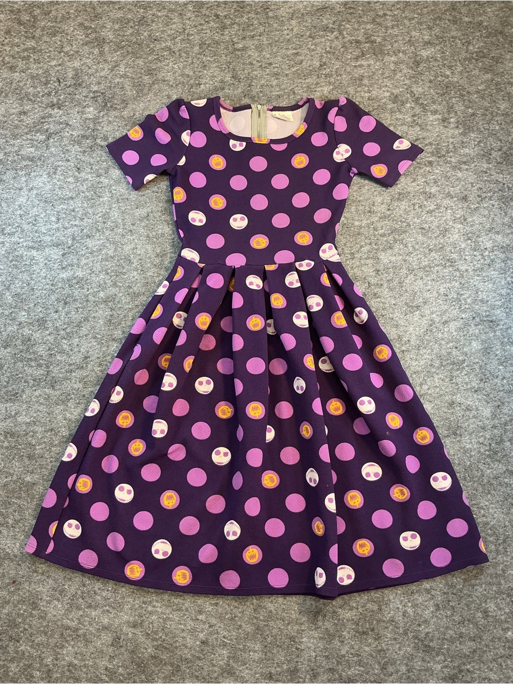 LuLaRoe Nightmare Before Christmas Polka Dot Short Sleeve Dress Size XXS